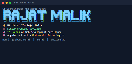 About Rajat (CLI Card)